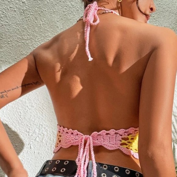 Tie Backless Halter Knit Top - Picture 6 of 6